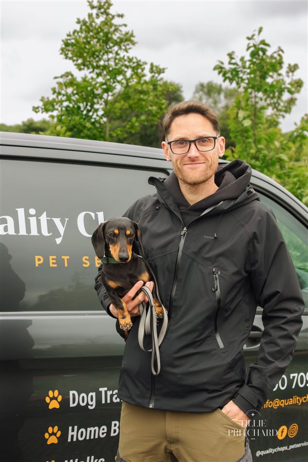 Matt with Jeffrey, trainee dog trainer